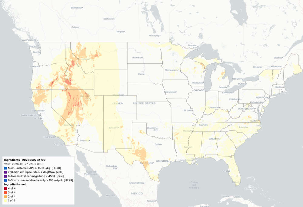 HRRR Threshold Tool — ingredient count map